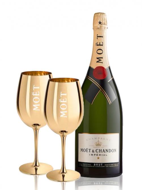 MOËT & CHANDON IMPÉRIAL BRUT 1,5L GOLDEN GLASSES GIFT SET