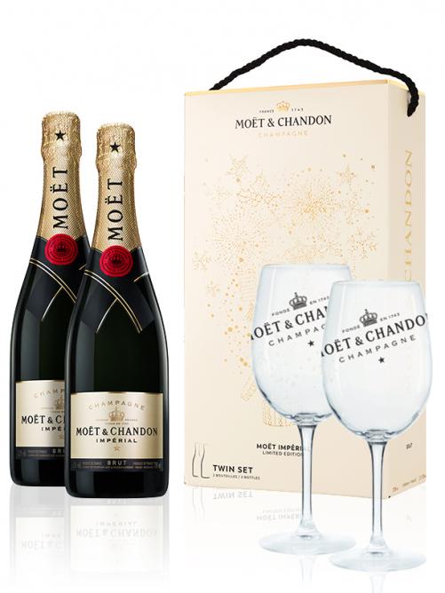 MOËT & CHANDON IMPÉRIAL FESTIVE TWINSET 0,75L CABERNET GLASSES GIFT SET