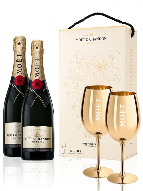 IMPÉRIAL FESTIVE TWINSET 0,75L GOLDEN GLASSES GIFT SET